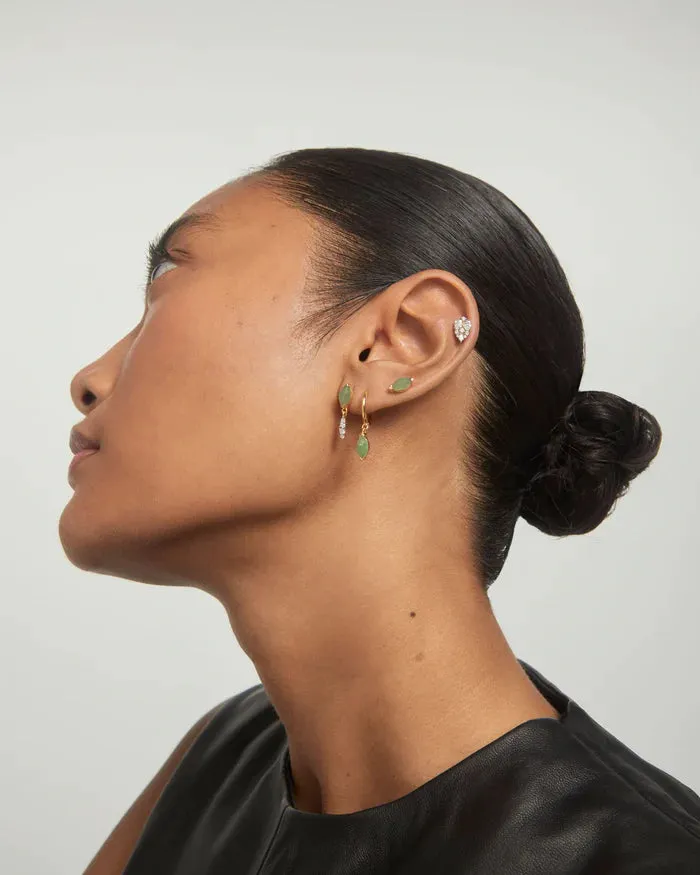 PD Paola Green Aventurine Nomad Hoops, Gold