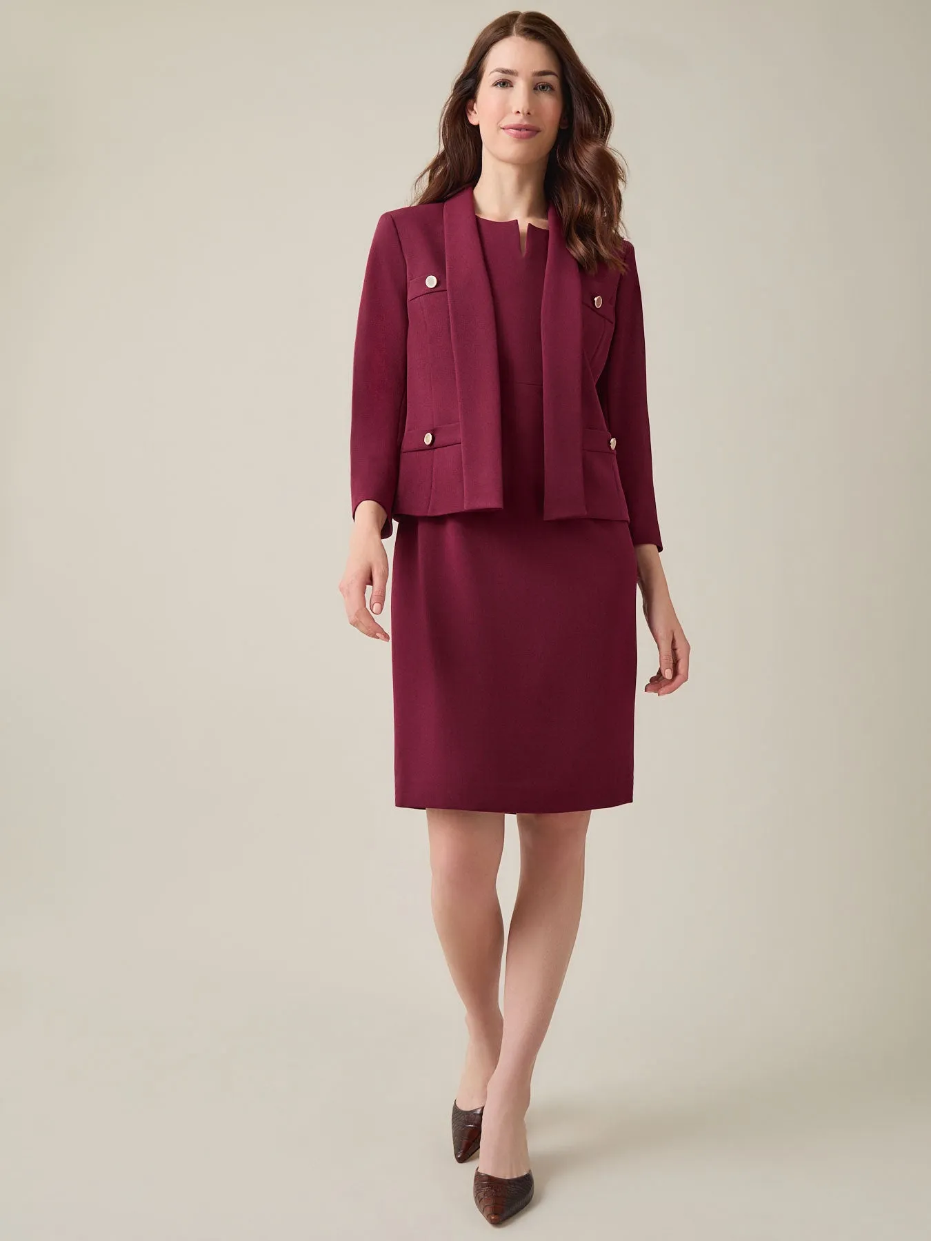 Petite Shawl Collar Jacket, Iconic Stretch Crepe