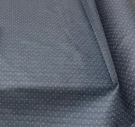 Polka Dot Twill Print Denim - Navy Blue