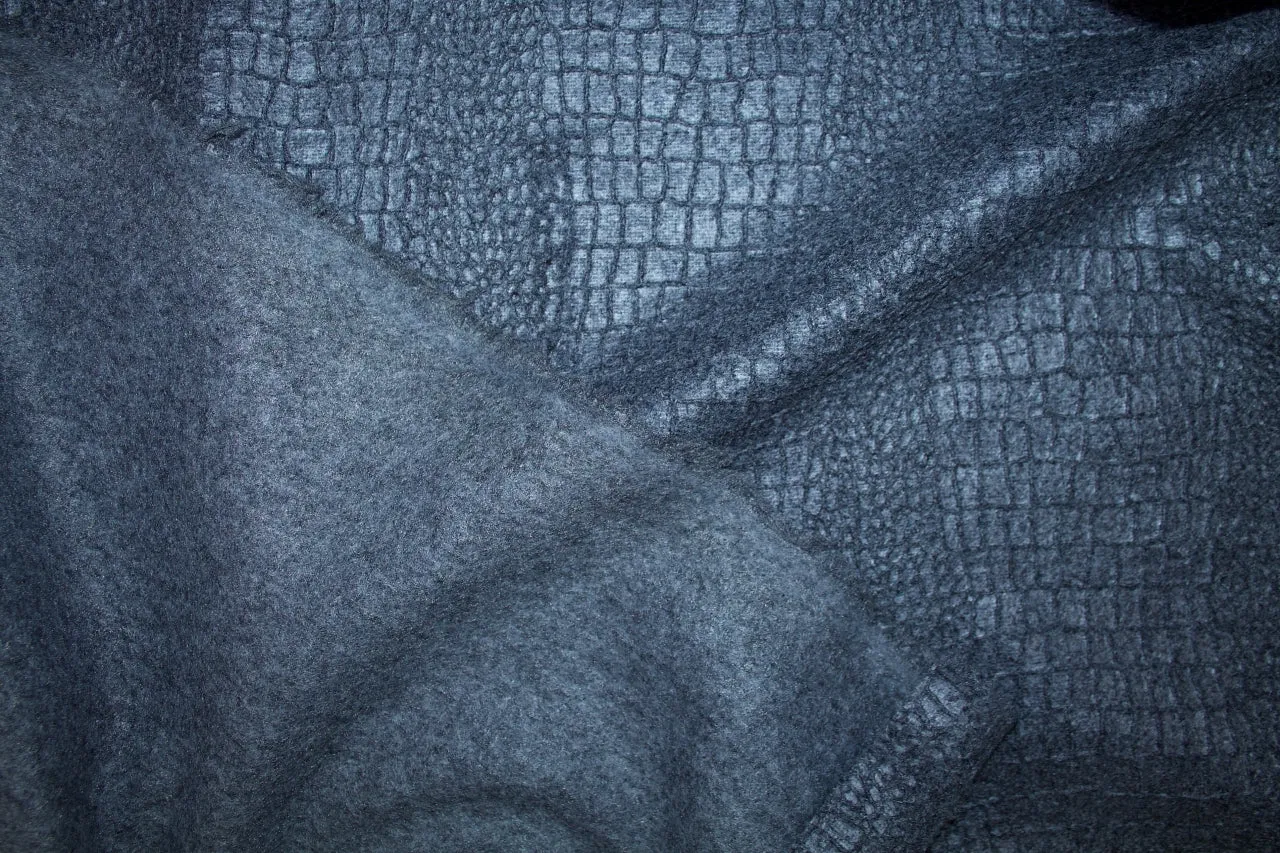 Python Texture Double Faced Wool Knit - Gray