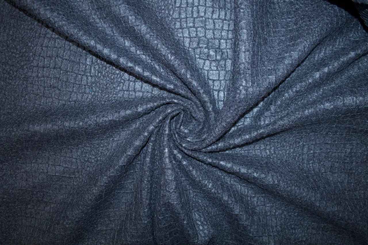 Python Texture Double Faced Wool Knit - Gray