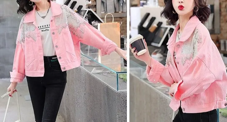 Sasha Sequined Denim Jacket