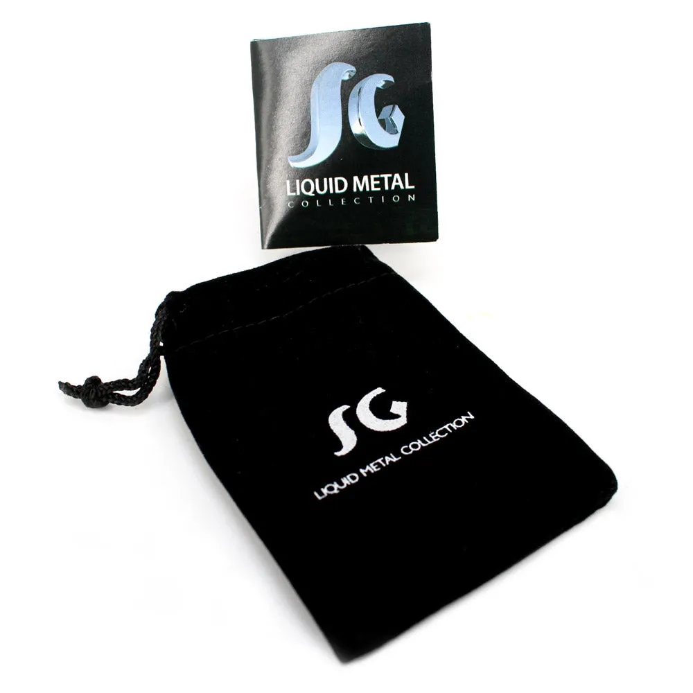 SG Liquid Metal E11-BLK Black Chrome Finish Earrings by Sergio Gutierrez