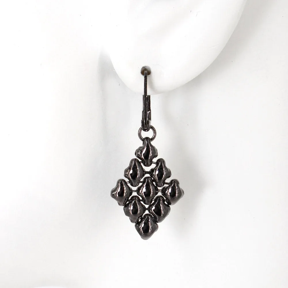 SG Liquid Metal E11-BLK Black Chrome Finish Earrings by Sergio Gutierrez