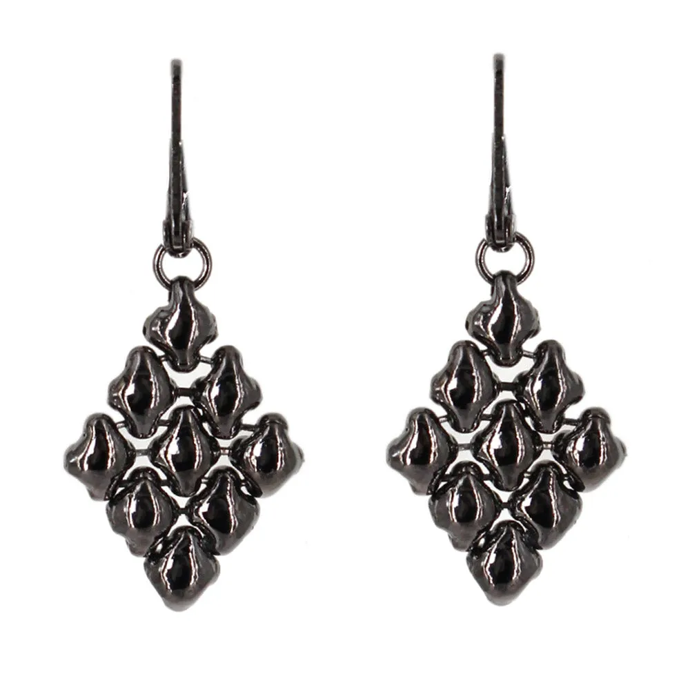 SG Liquid Metal E11-BLK Black Chrome Finish Earrings by Sergio Gutierrez