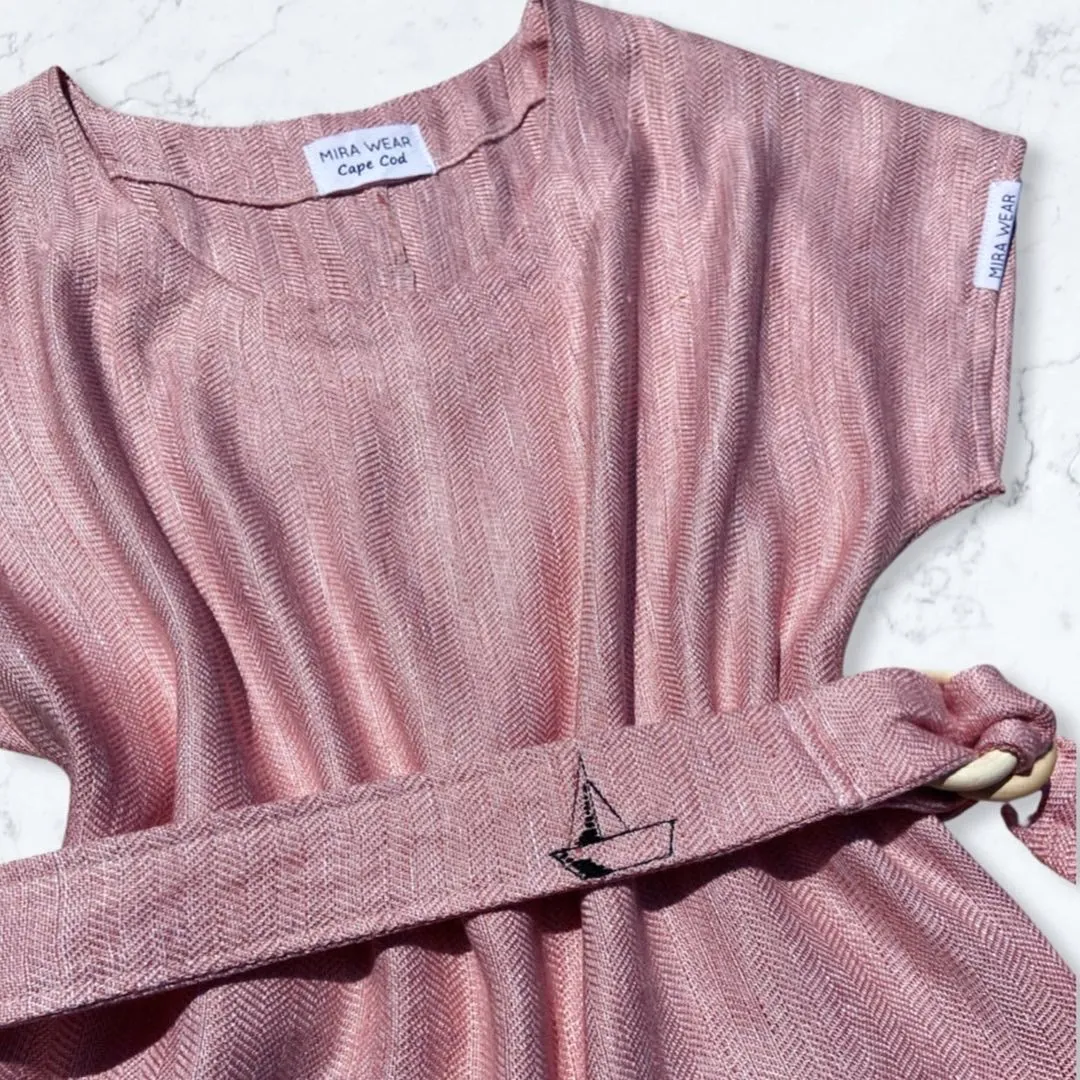 Soft Pink Linen Dress