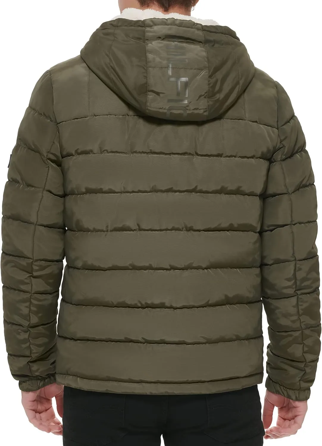 Tommy Hilfiger Men's Midweight Sherpa Lined Hooded Water Resistant Puffer Jacket