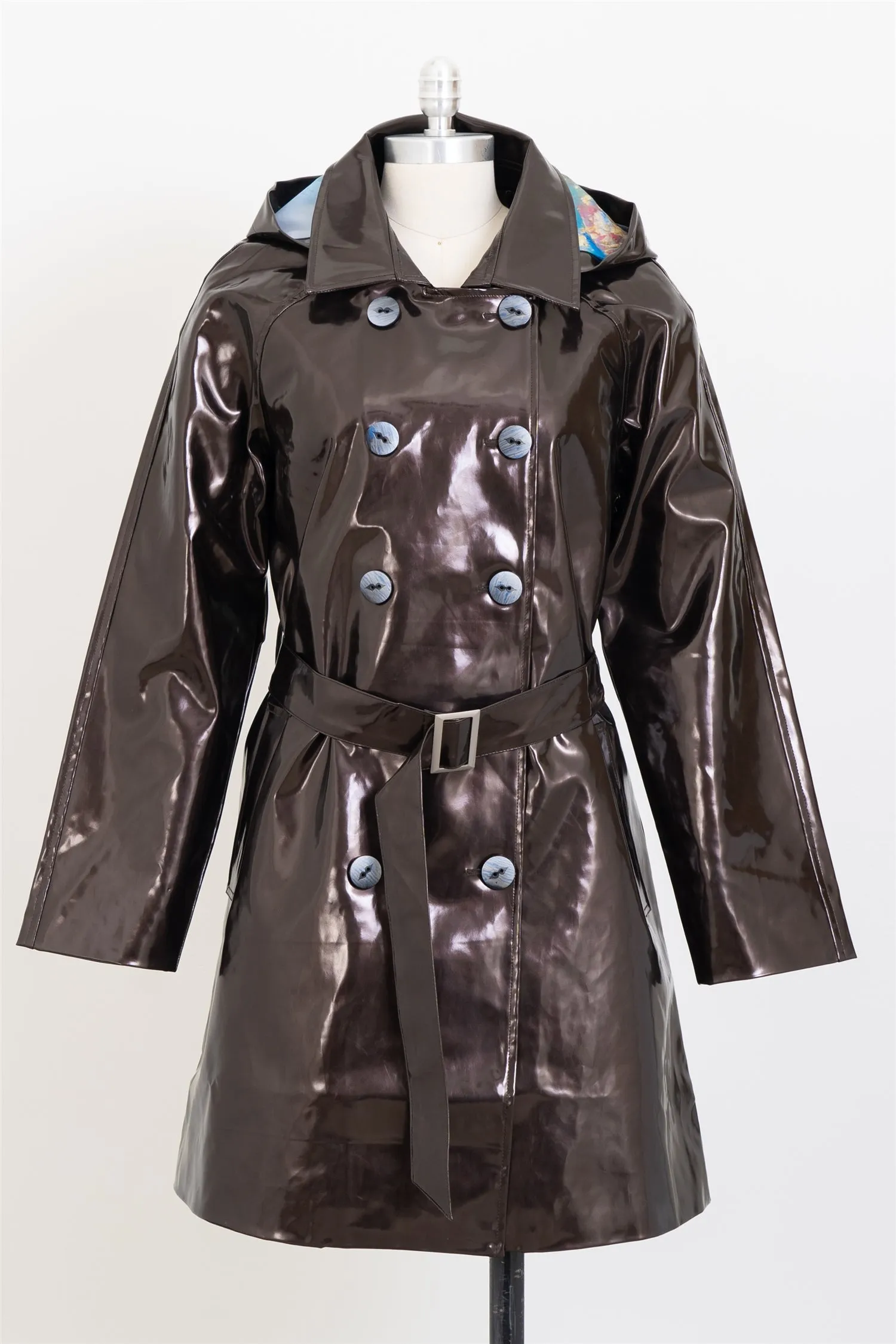 UBU 21217PU Print Hooded Rain Jacket