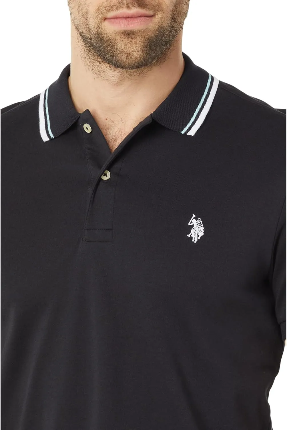 U.S. Polo Assn. Men's Slim Fit Tipped Interlock Knit Polo