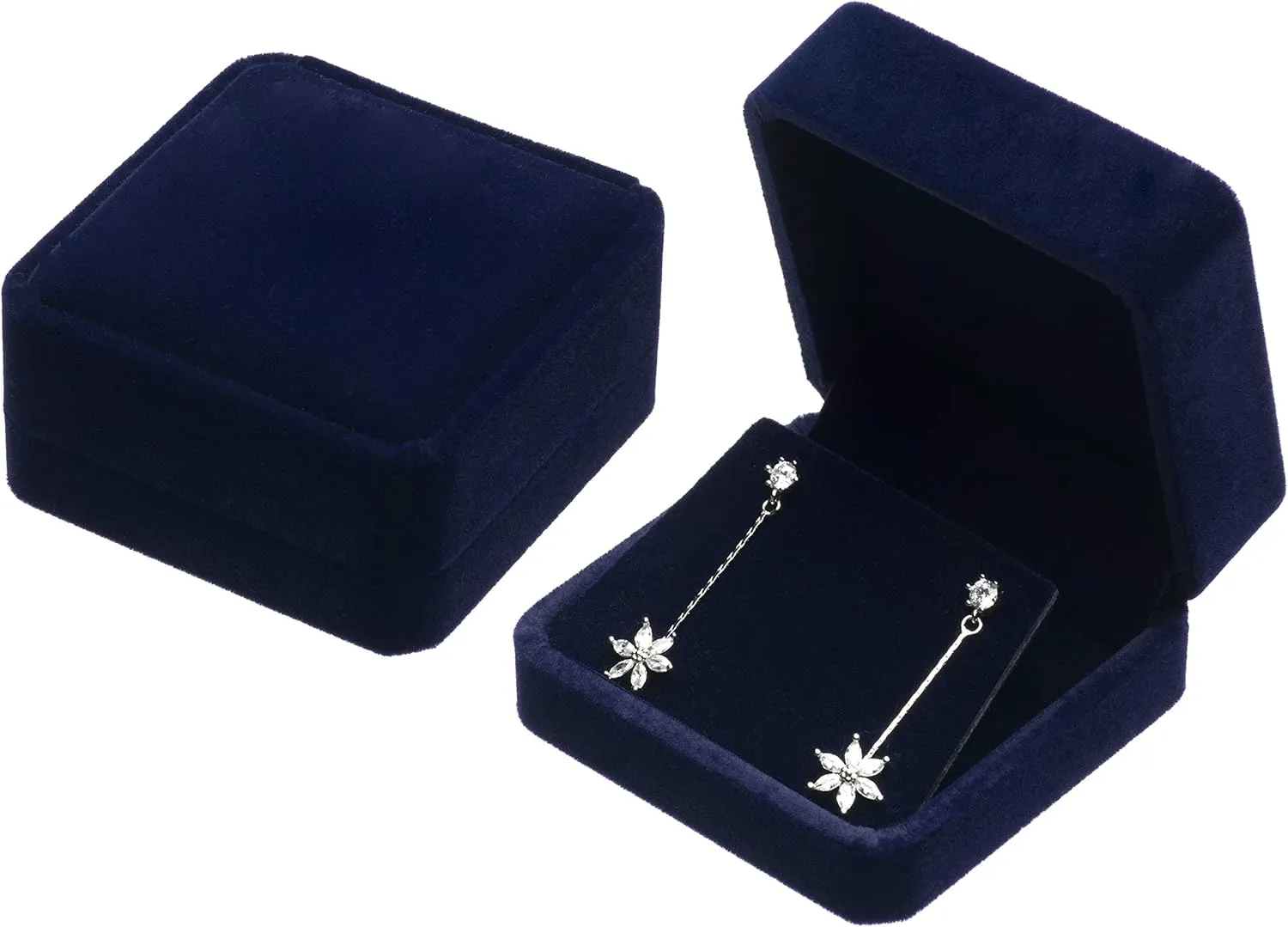 Velvet Earring Gift Boxes Jewelry Box (Blue)