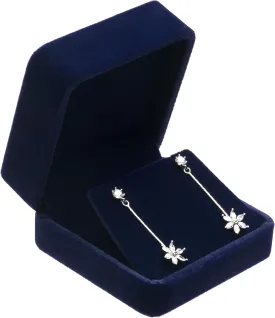 Velvet Earring Gift Boxes Jewelry Box (Blue)