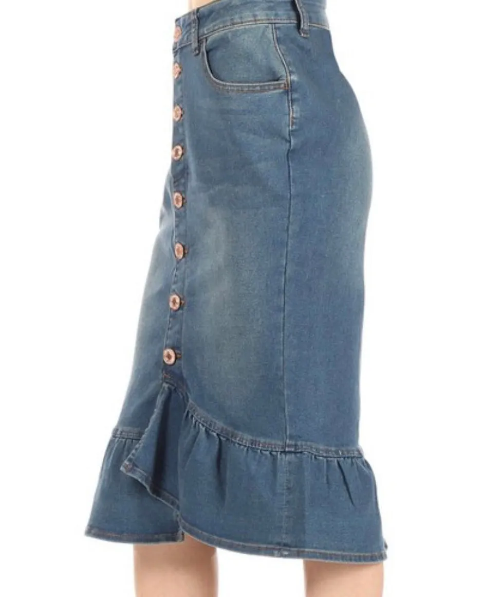 Vintage Denim Skirt - 77531
