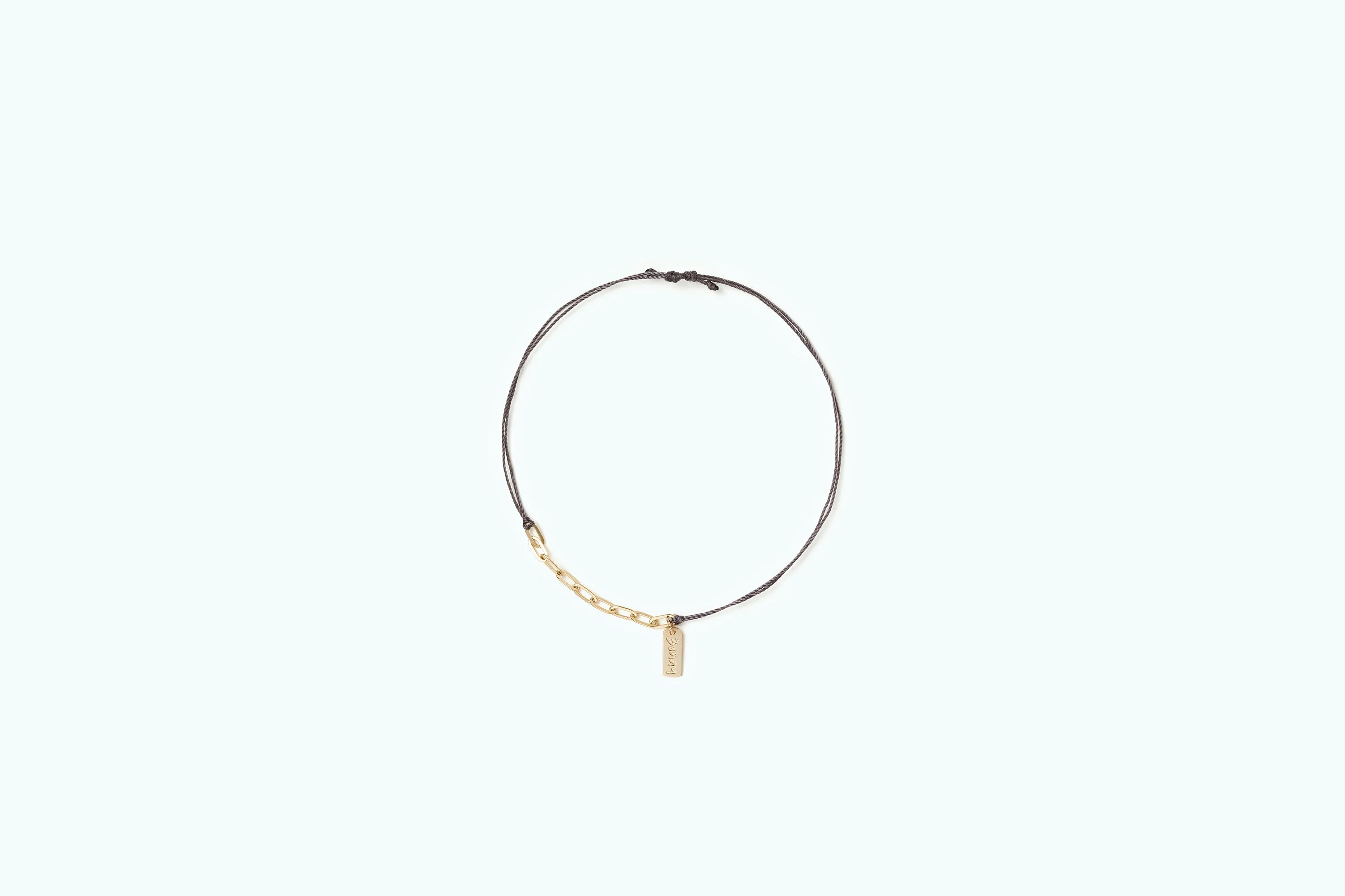 Vitamin Quarter Gold Cord Bracelet Gray (14K)