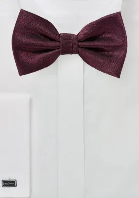 Wine Herringbone Bowtie