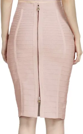 Women's High Waist Knee Length Stripe Bandage Pencil Skirt