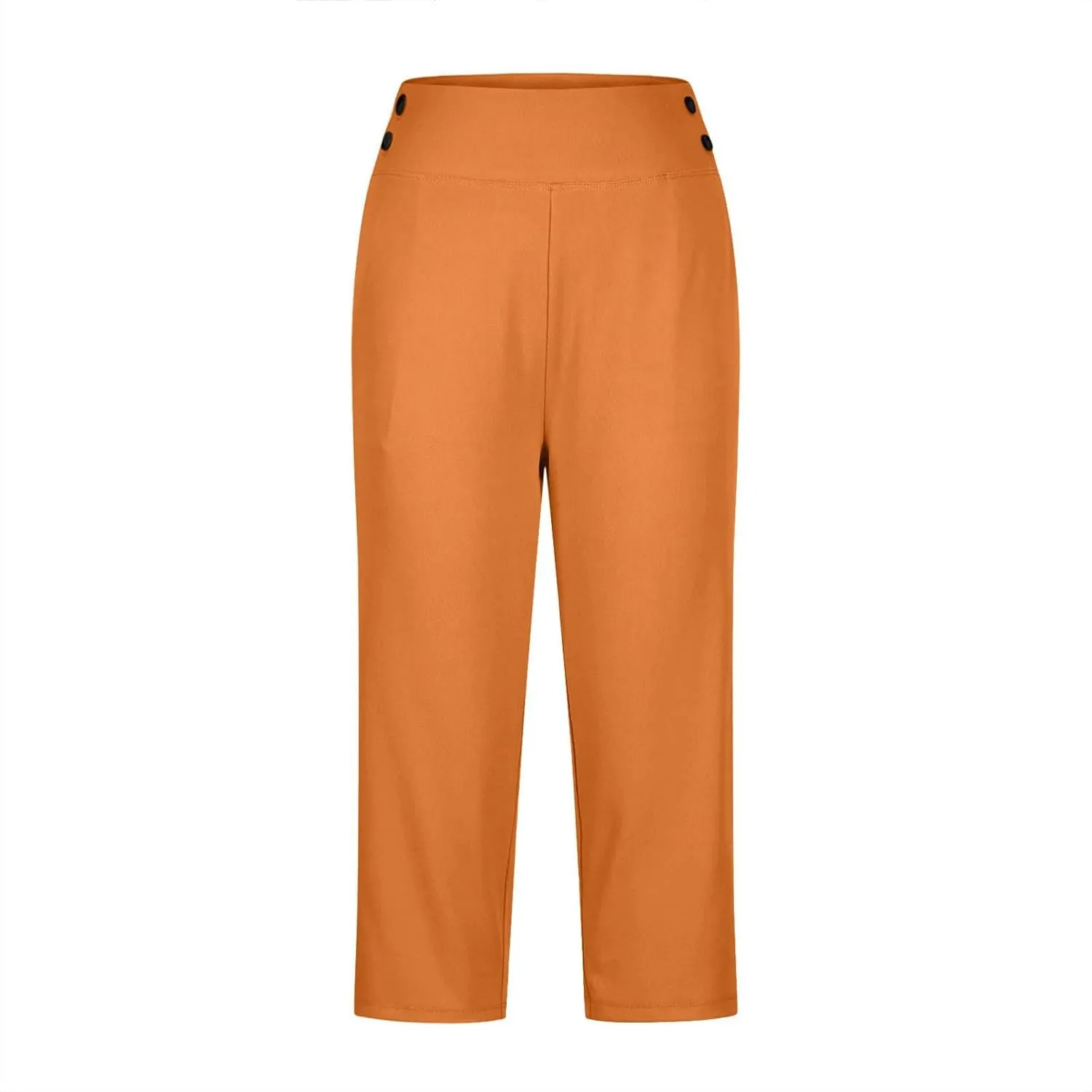 Women's Summer Capri Pants High Waisted Stretch Cropped Trousers Casual Comfortable Yoga Workout Wear Pure Color