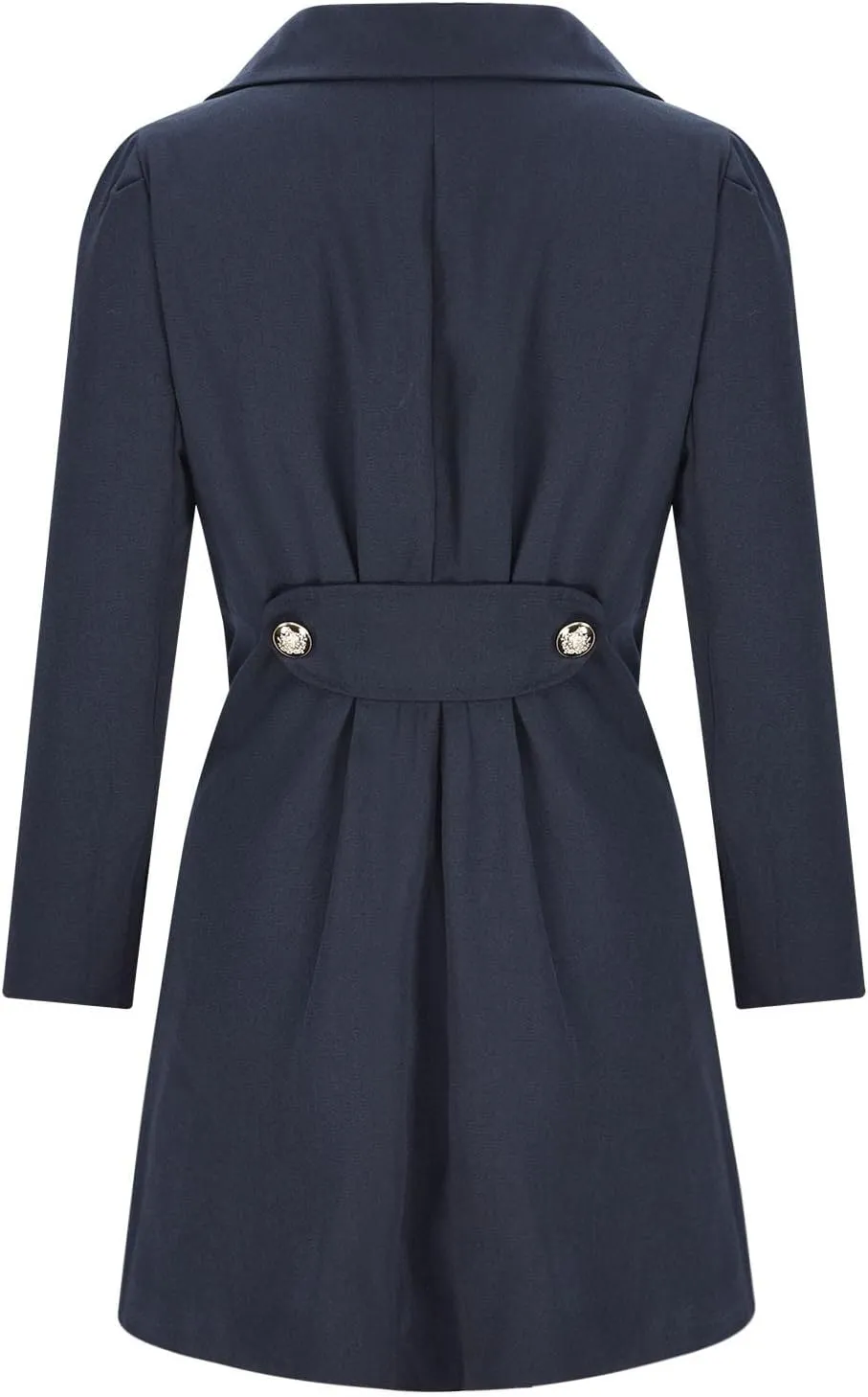 yardsong Womens Trendy Pea Coats Double Breasted Business Casual Trench Coats Notched Lapel Collar Long Sleeve Swing Jackets